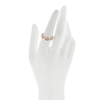 Hermes 18K Rose Gold PM Chaine d'Ancre Enchainee Ring 55 7.25 2 of 9