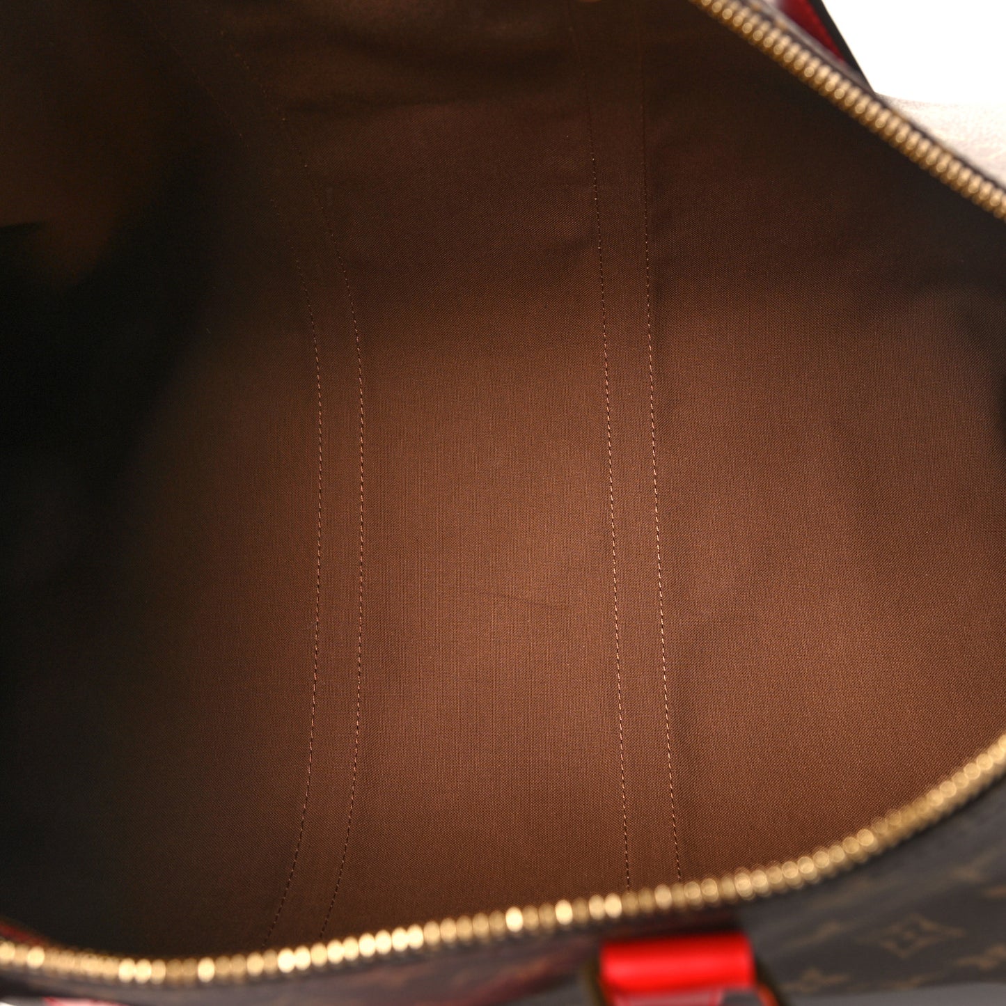 Calfskin Monogram Keepall Bandouliere 50 Coquelicot