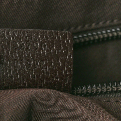 Gucci Monogram Medium Half Moon Hobo Dark Brown 7 of 12