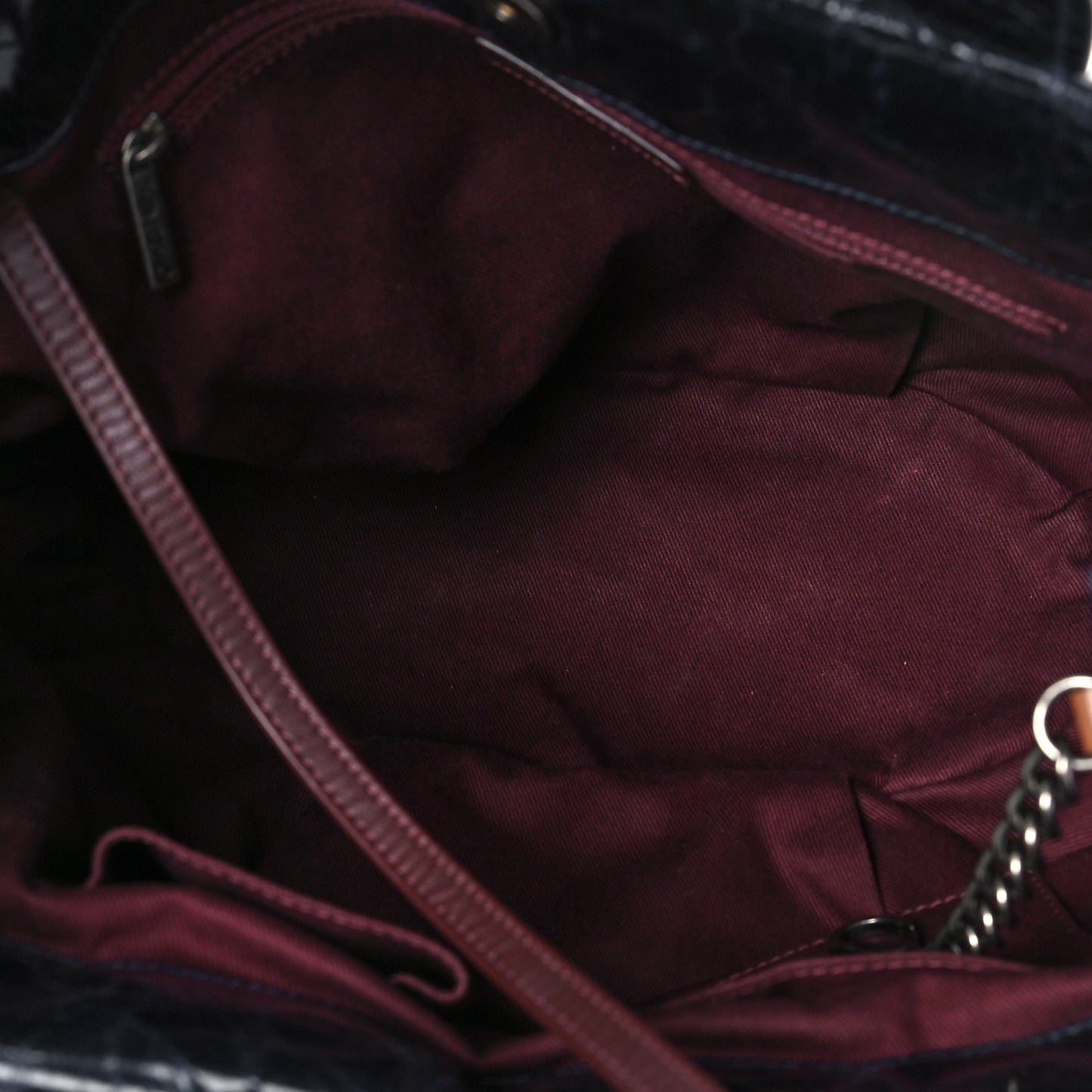 Iridescent Calfskin Small In The Mix Tote Navy