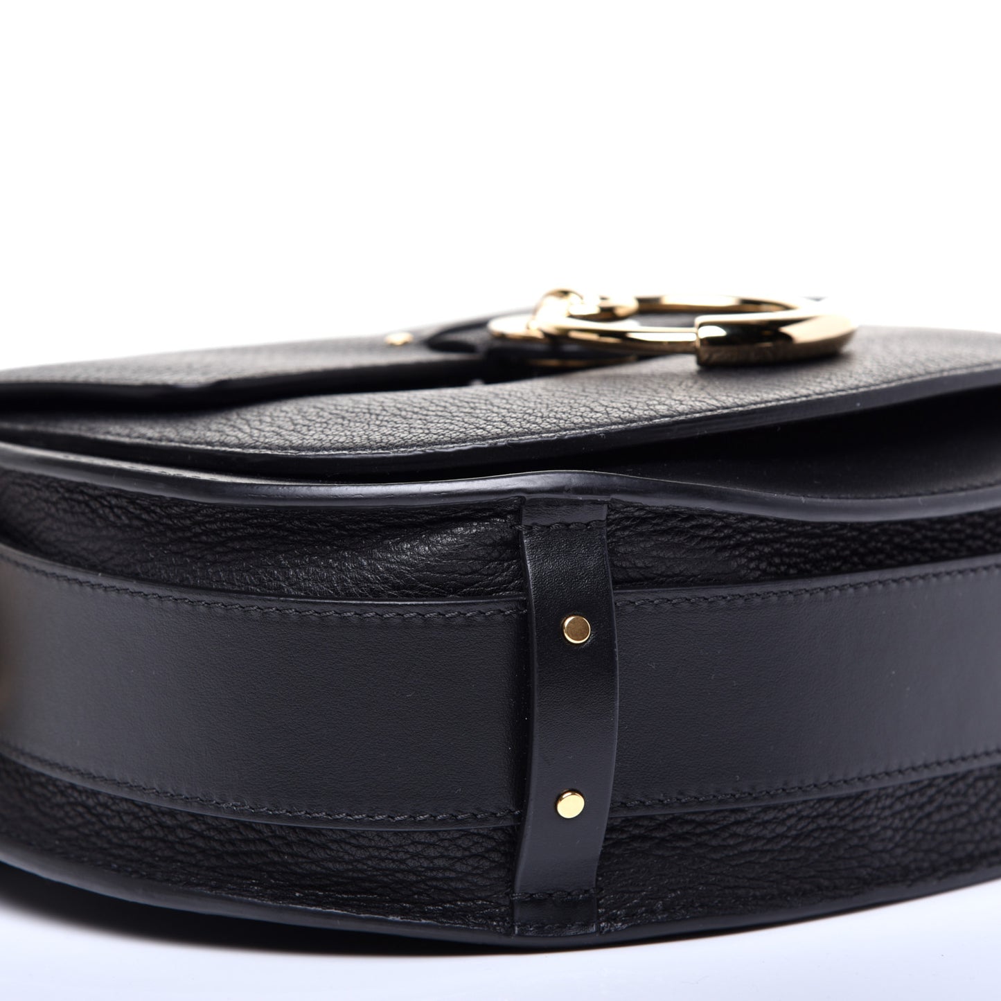 Grained Calfskin Large Tess Bag Black