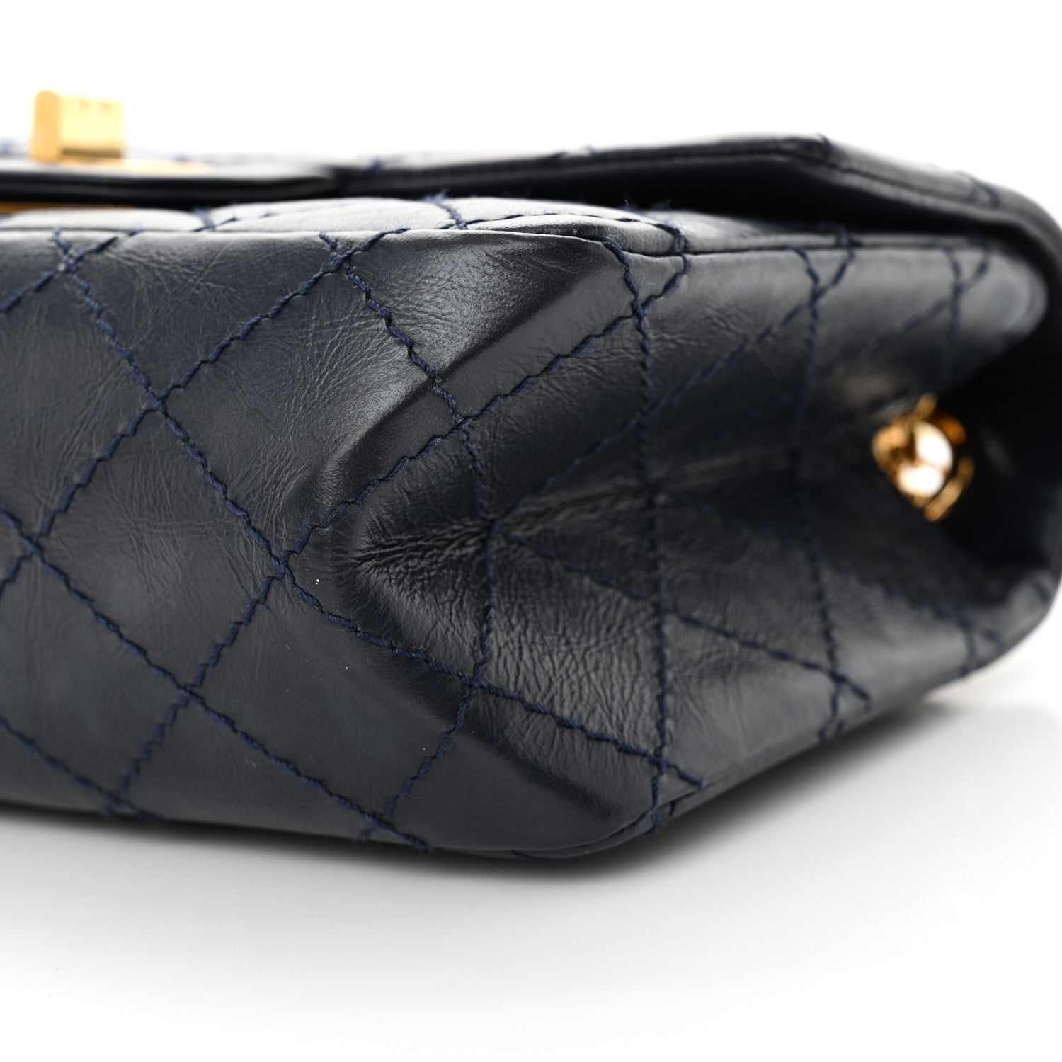 Chanel Aged Calfskin Quilted 2.55 Reissue Mini Flap Navy 10 of 10