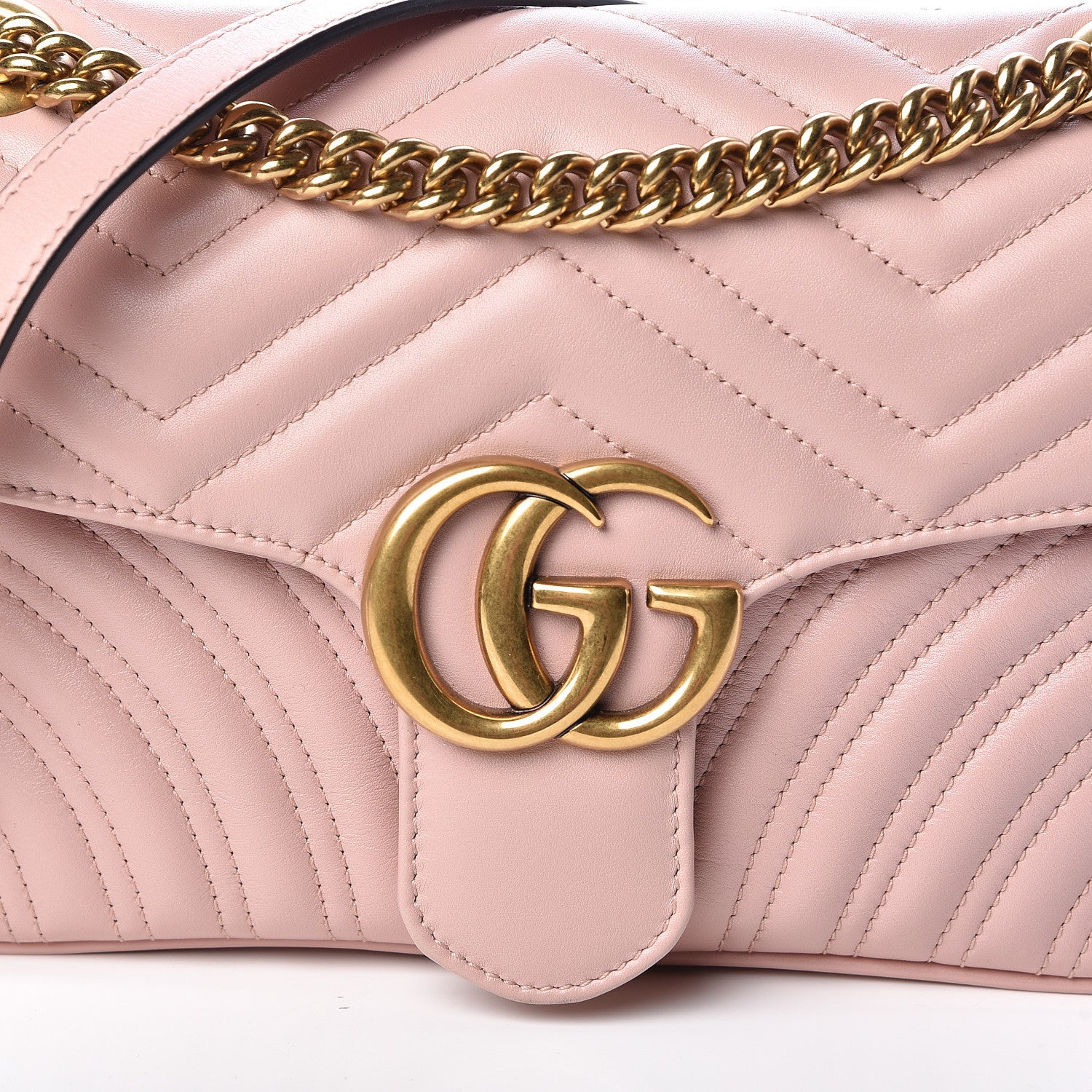 Gucci Calfskin Matelasse Small GG Marmont Shoulder Bag Perfect Pink 10 of 11