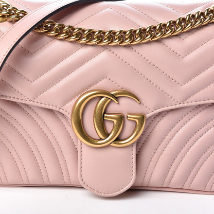 Gucci Calfskin Matelasse Small GG Marmont Shoulder Bag Perfect Pink 10 of 11