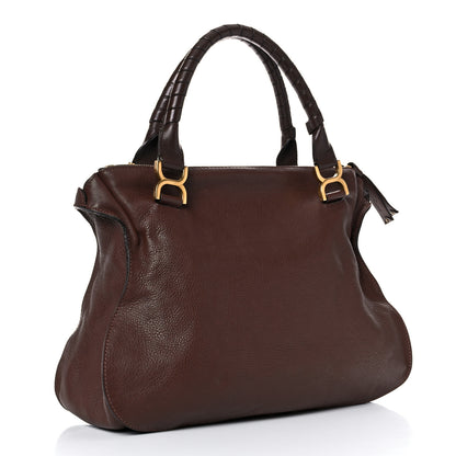 Chloe Calfskin Large Marcie Satchel Brown Seed 2 of 22