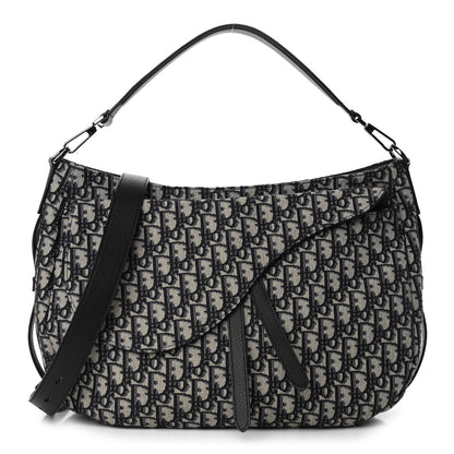 Christian Dior Oblique Soft Saddle Bag Beige Black 1 of 10