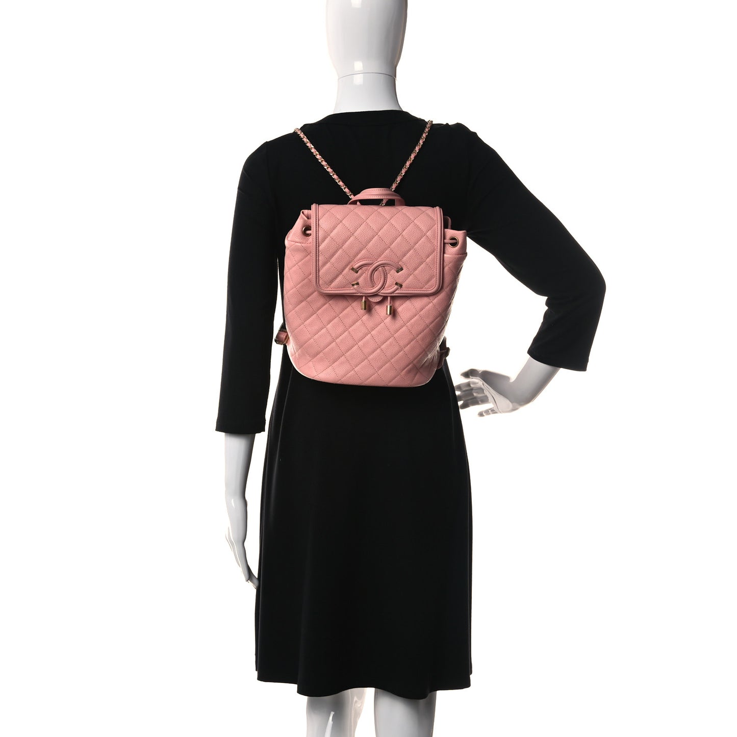 Caviar Quilted Filigree Backpack Pink