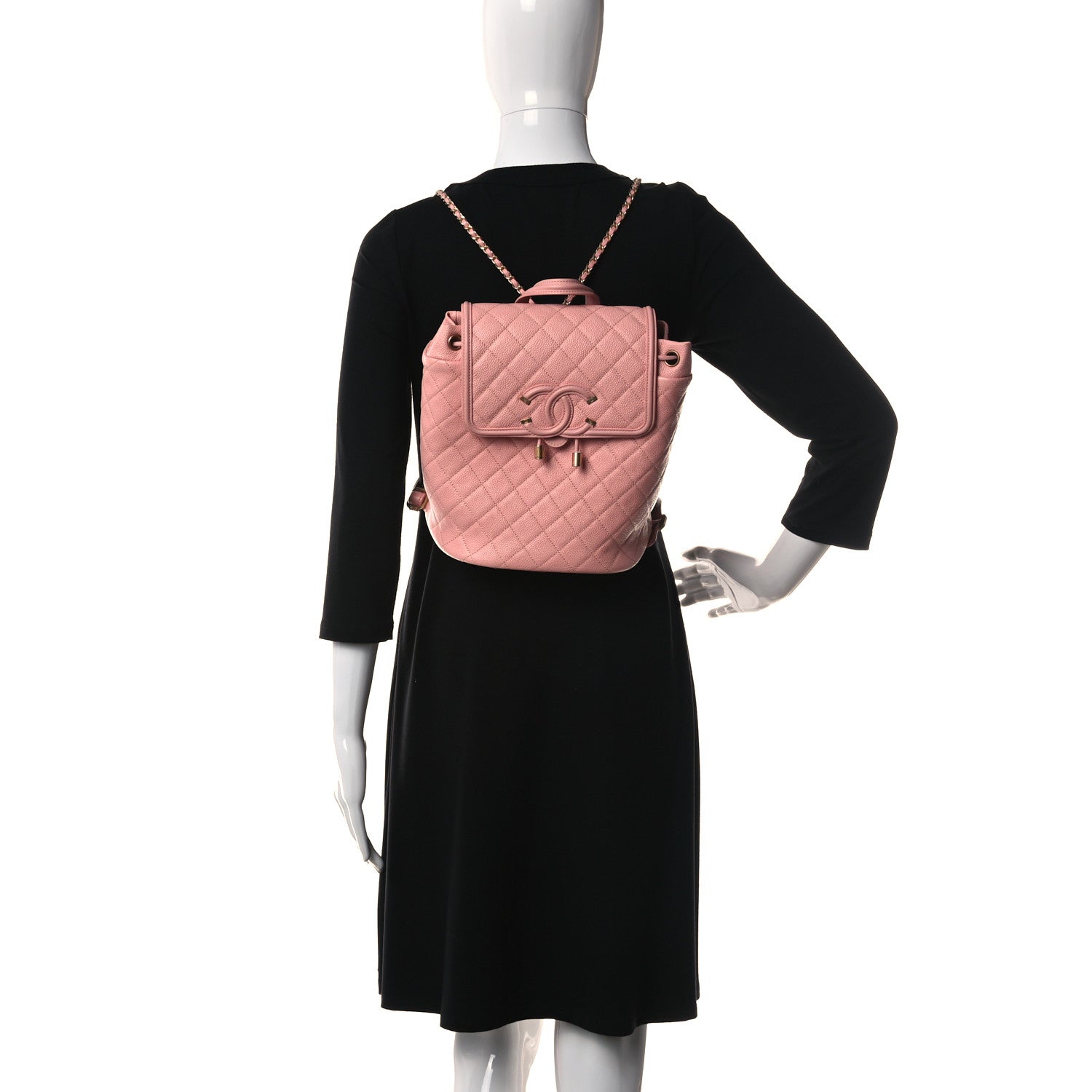 Chanel Caviar Quilted Filigree Backpack Pink 2 of 10