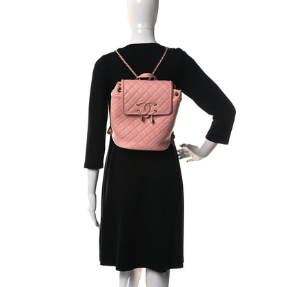 Chanel Caviar Quilted Filigree Backpack Pink 2 of 10