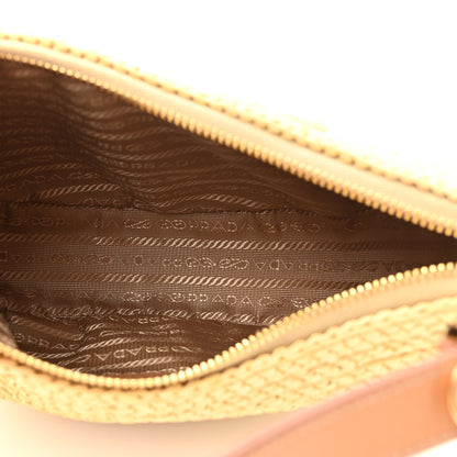 Prada Yarn Raffia Effect Crochet Arque Shoulder Bag Natural 5 of 9