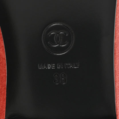 Chanel Velvet Cap Toe CC Ballerina Flats 39 Dark Pink Black 6 of 9