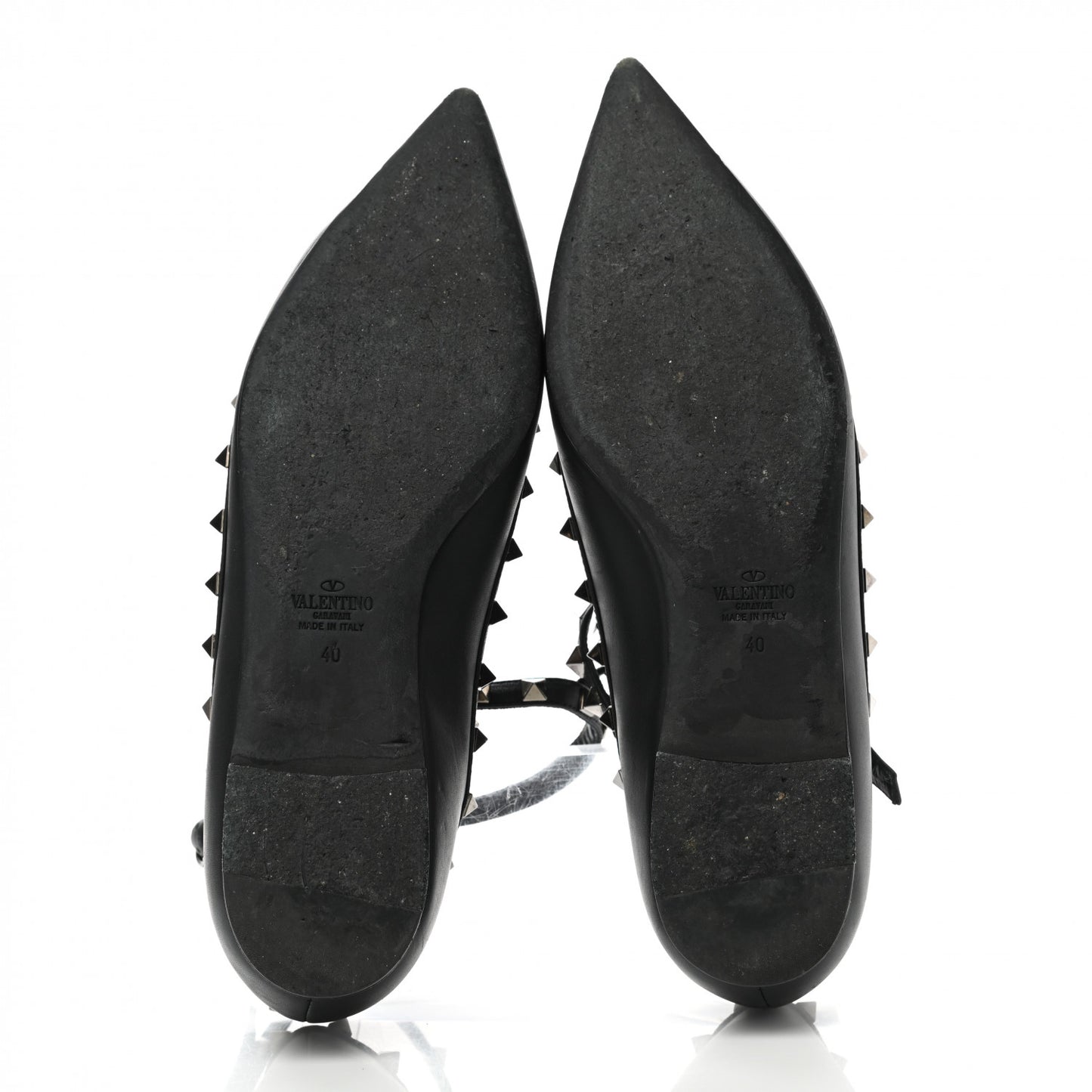 Nappa Rockstud Cage Ballerina Flats 40 Black