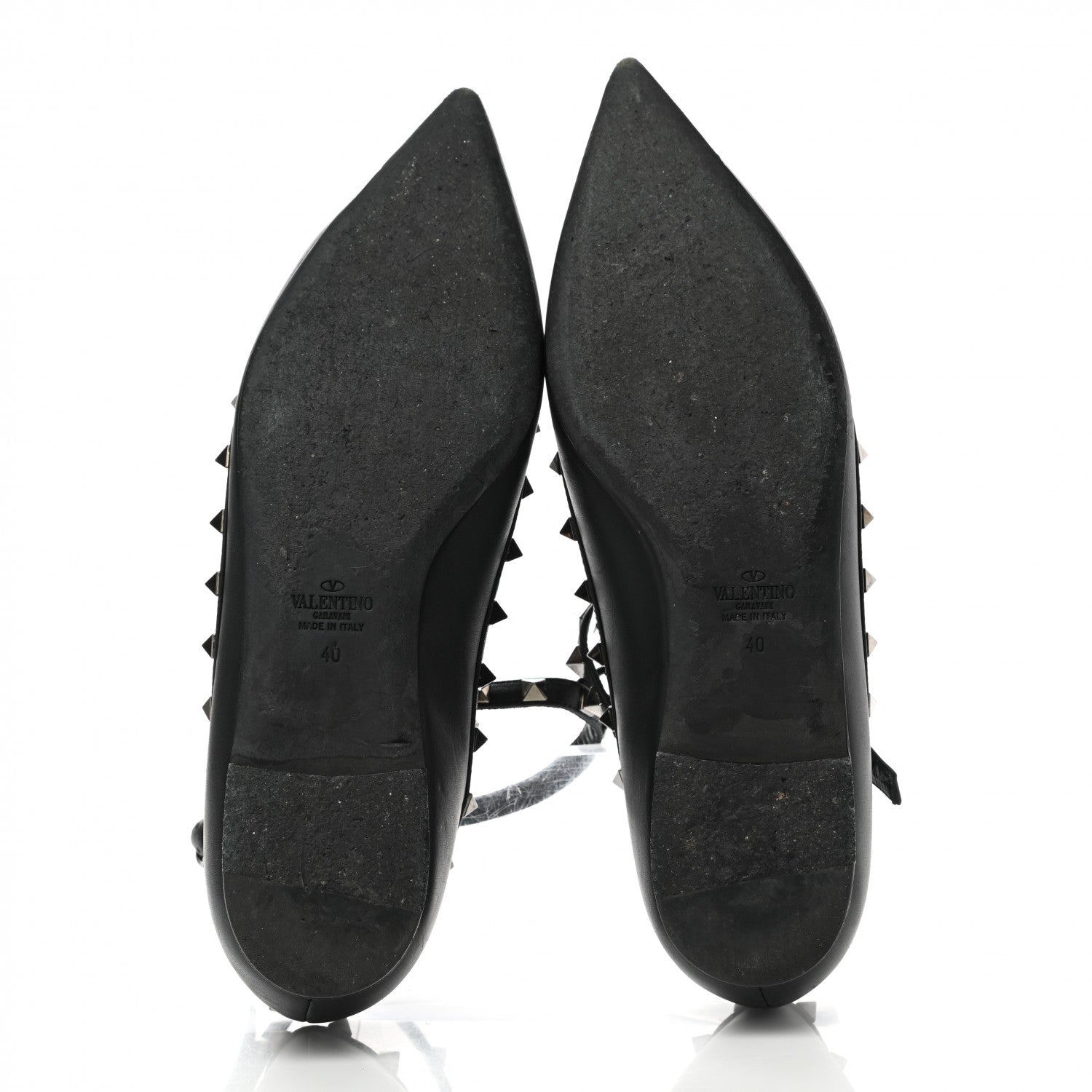 Valentino Garavani Nappa Rockstud Cage Ballerina Flats 40 Black 5 of 8