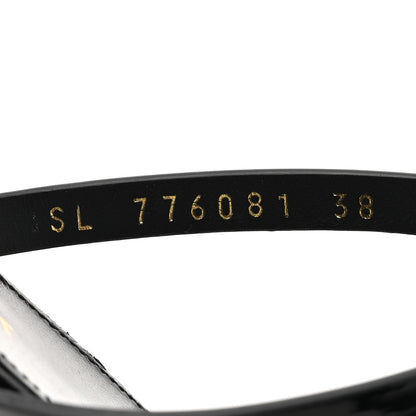 Saint Laurent Calfskin Cassandra Monogram Sandals 38 Black 8 of 10