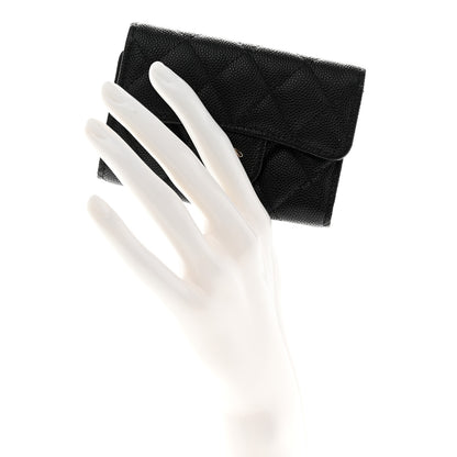 Chanel Caviar Quilted Classic 4 Key Holder Wallet Black 2 of 9