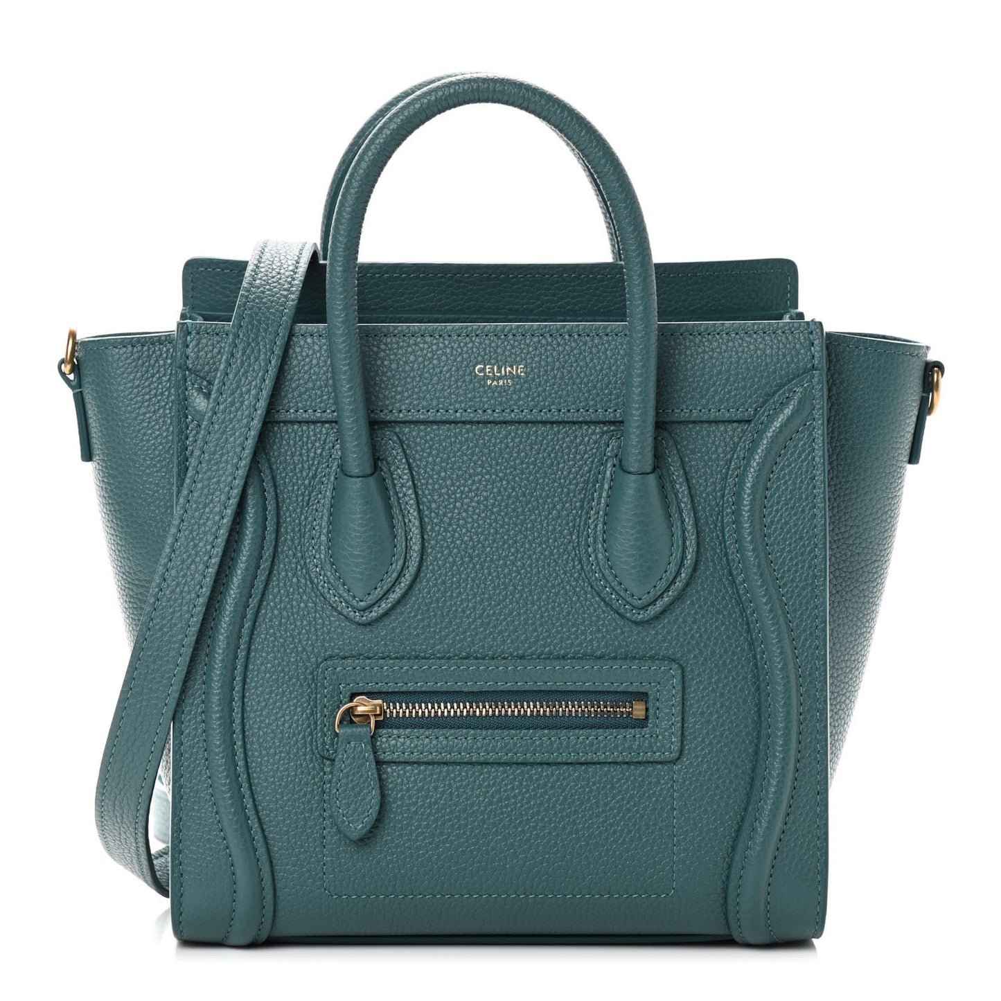 Drummed Calfskin Nano Luggage Celadon