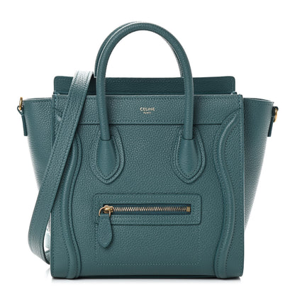Celine Drummed Calfskin Nano Luggage Celadon 1 of 10