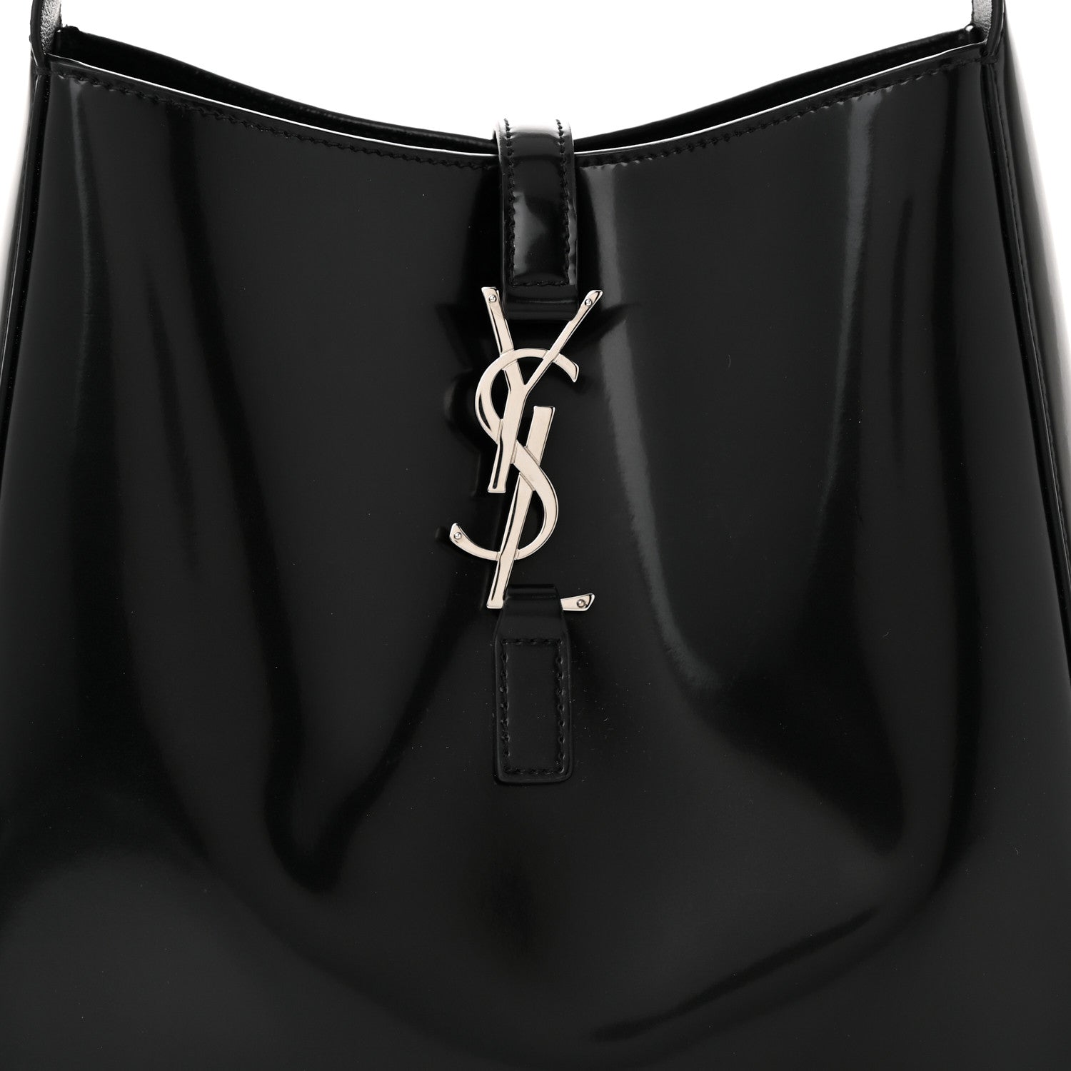 Saint Laurent Patent Small Le 5 A 7 Supple Hobo Black 9 of 11