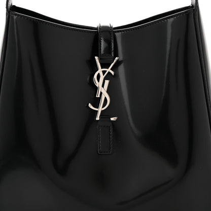 Saint Laurent Patent Small Le 5 A 7 Supple Hobo Black 9 of 11