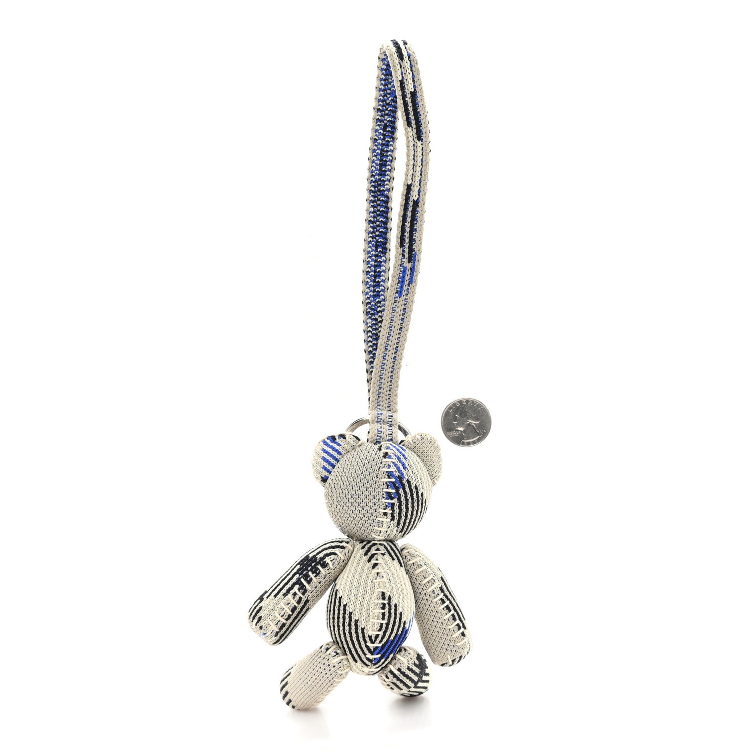 Burberry Knitted Check Thomas Teddy Bear Keychain Charm Lichen 2 of 4