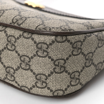 Gucci GG Supreme Monogram Textured Dollar Calfskin Web Small Ophidia GG Handbag Beige Ebony New Acero 8 of 8