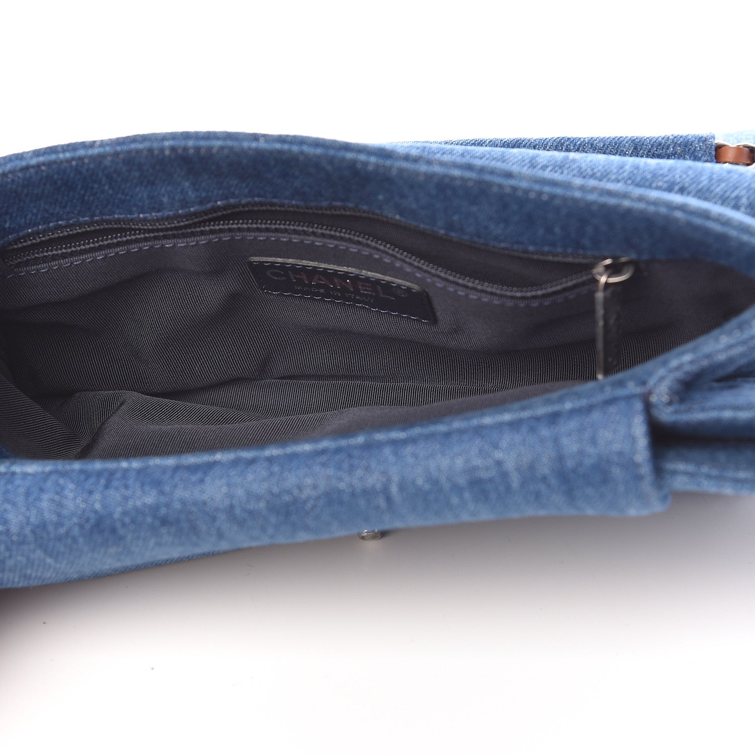 Chanel Denim Fringe Medium Single Flap Bag Blue 9 of 13