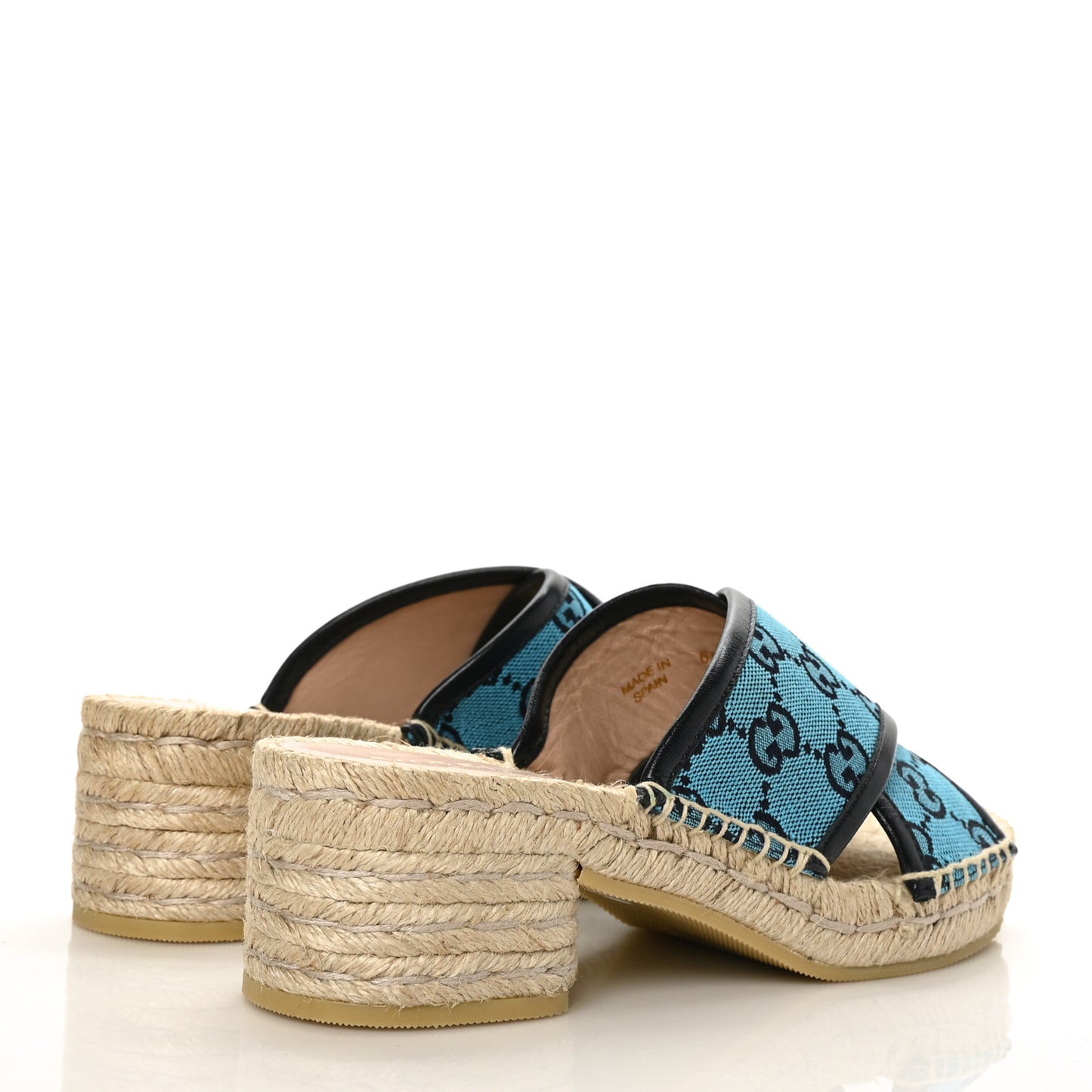 Monogram Multicolor Criss Cross Espadrille Sandals 35.5 Light Blue