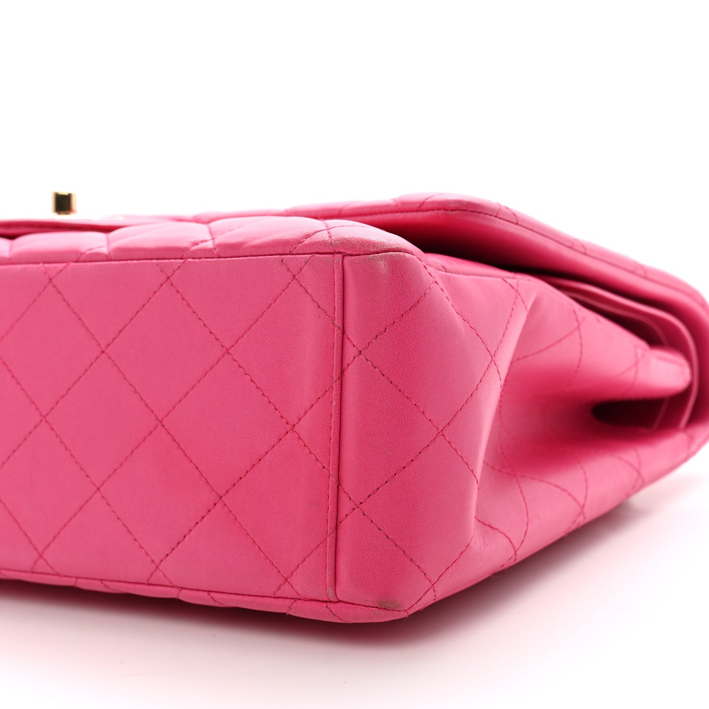Lambskin Quilted Maxi Double Flap Fuchsia