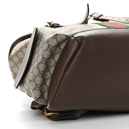 Gucci GG Supreme Monogram Medium Ophidia Double Buckle Backpack Brown 8 of 9
