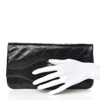 Chanel Shiny Crumpled Calfskin Small 31 Pouch Black 2 of 8