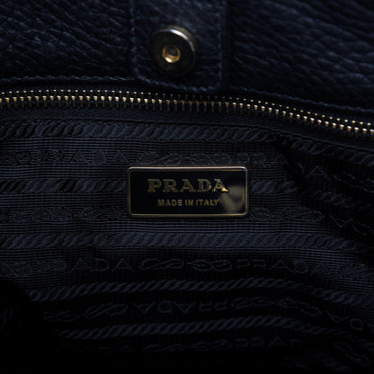 Prada Vitello Daino Shoulder Flap Bag Black 8 of 9