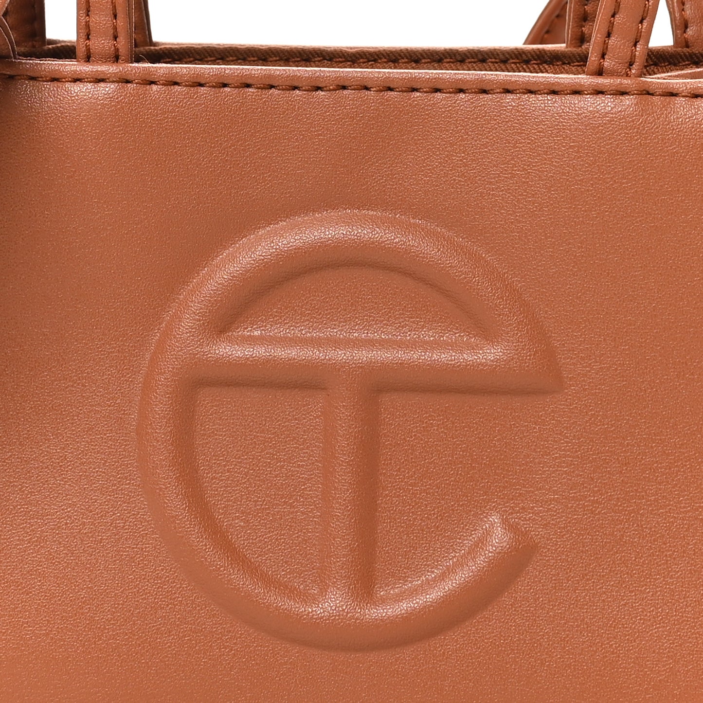 Vegan Leather Small Shopping Bag Tan