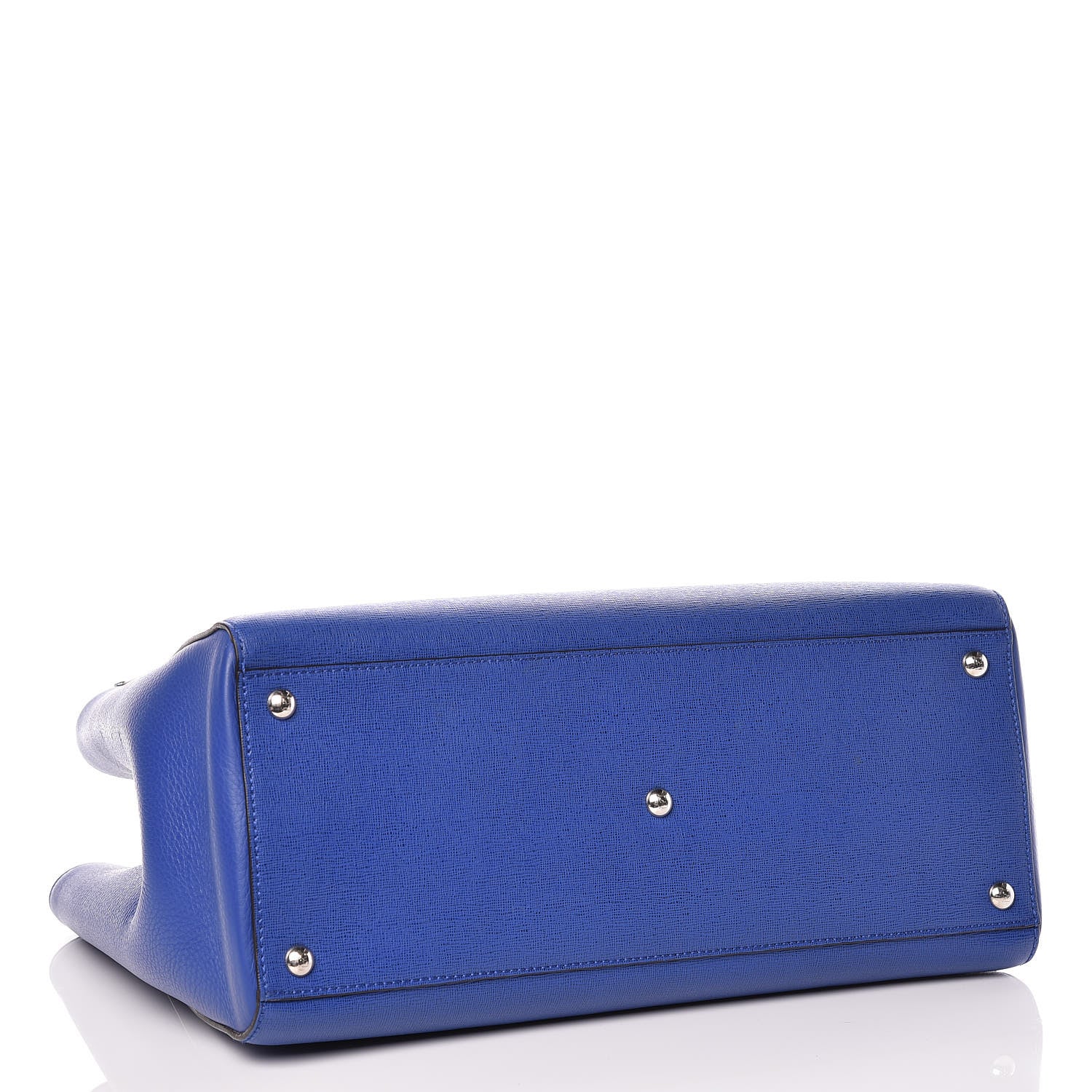 Fendi Vitello Elite Medium 2Jours Tote Blue Neon 4 of 11