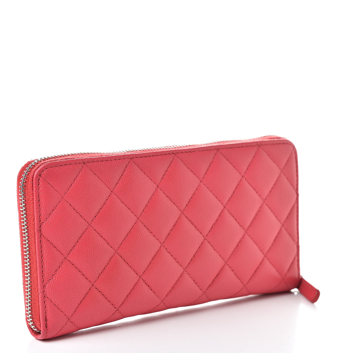 Chanel Caviar Quilted Large Gusset Zip Around Wallet Pink 3 of 11