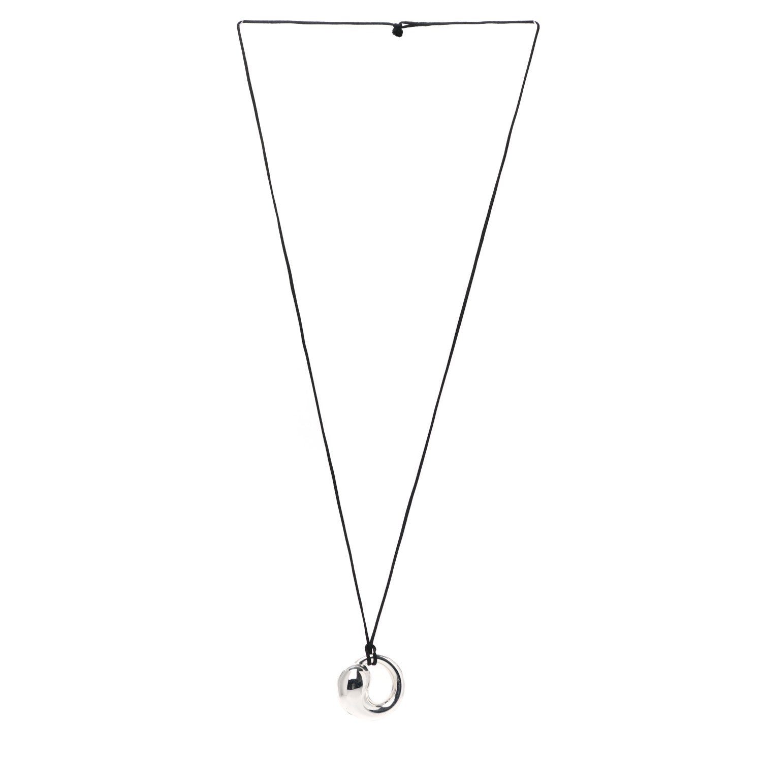 Tiffany Sterling Silver Large Elsa Peretti Eternal Circle Cord Necklace 3 of 5