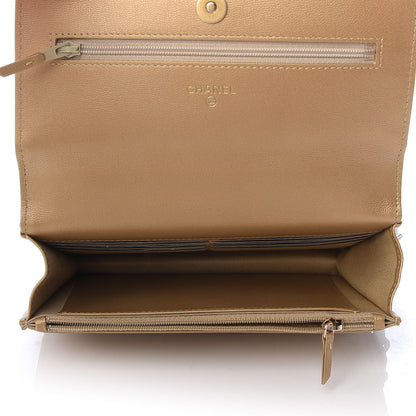 Chanel Metallic Goatskin Quilted Chanel 19 Wallet On Chain WOC Gold 5 of 11