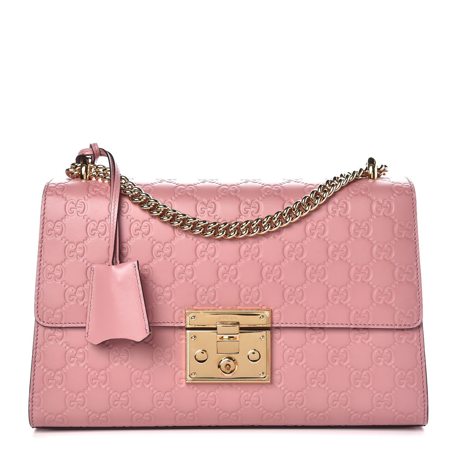 Gucci Guccissima Signature Medium Padlock Shoulder Bag Rose Baby Candy 1 of 9