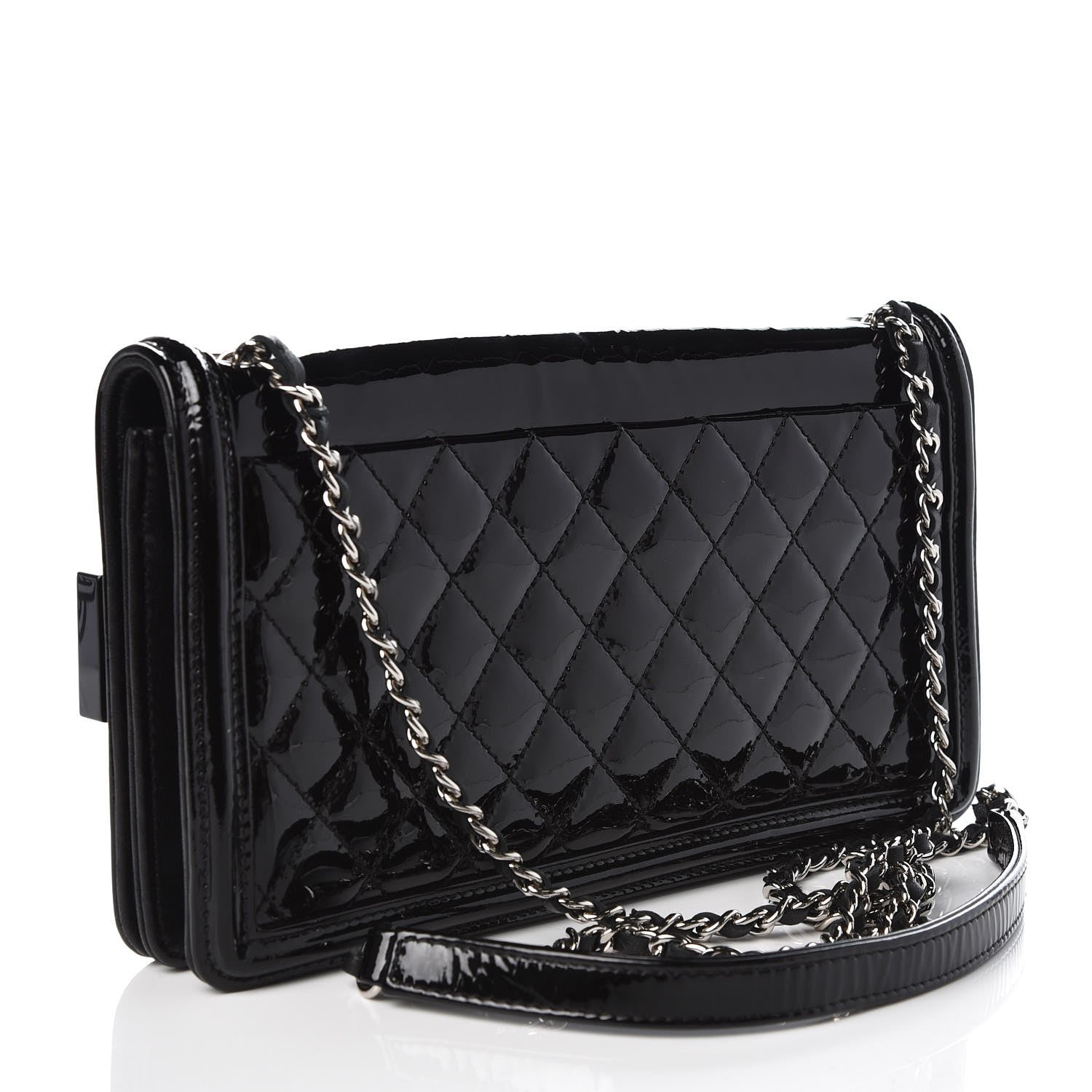 Chanel Plexiglass Patent Crystal Lego Brick Flap Black 3 of 7