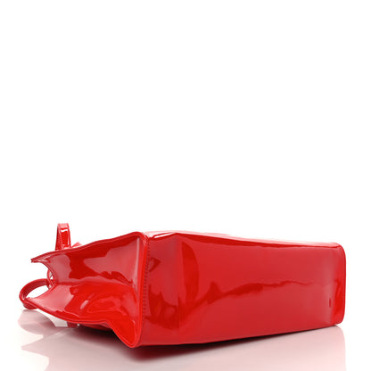 Telfar Patent Vegan Leather Medium Shopping Bag Red 3 of 7