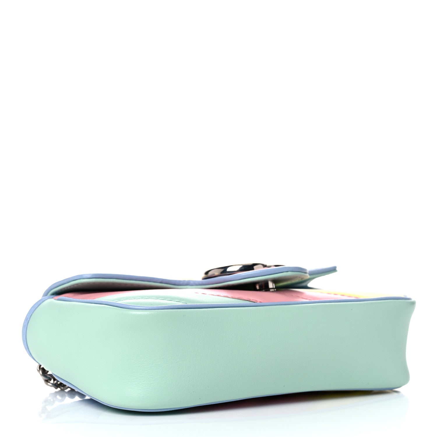 Gucci Calfskin Matelasse Diagonal Super Mini GG Marmont Shoulder Bag Multicolor Pastel 4 of 10