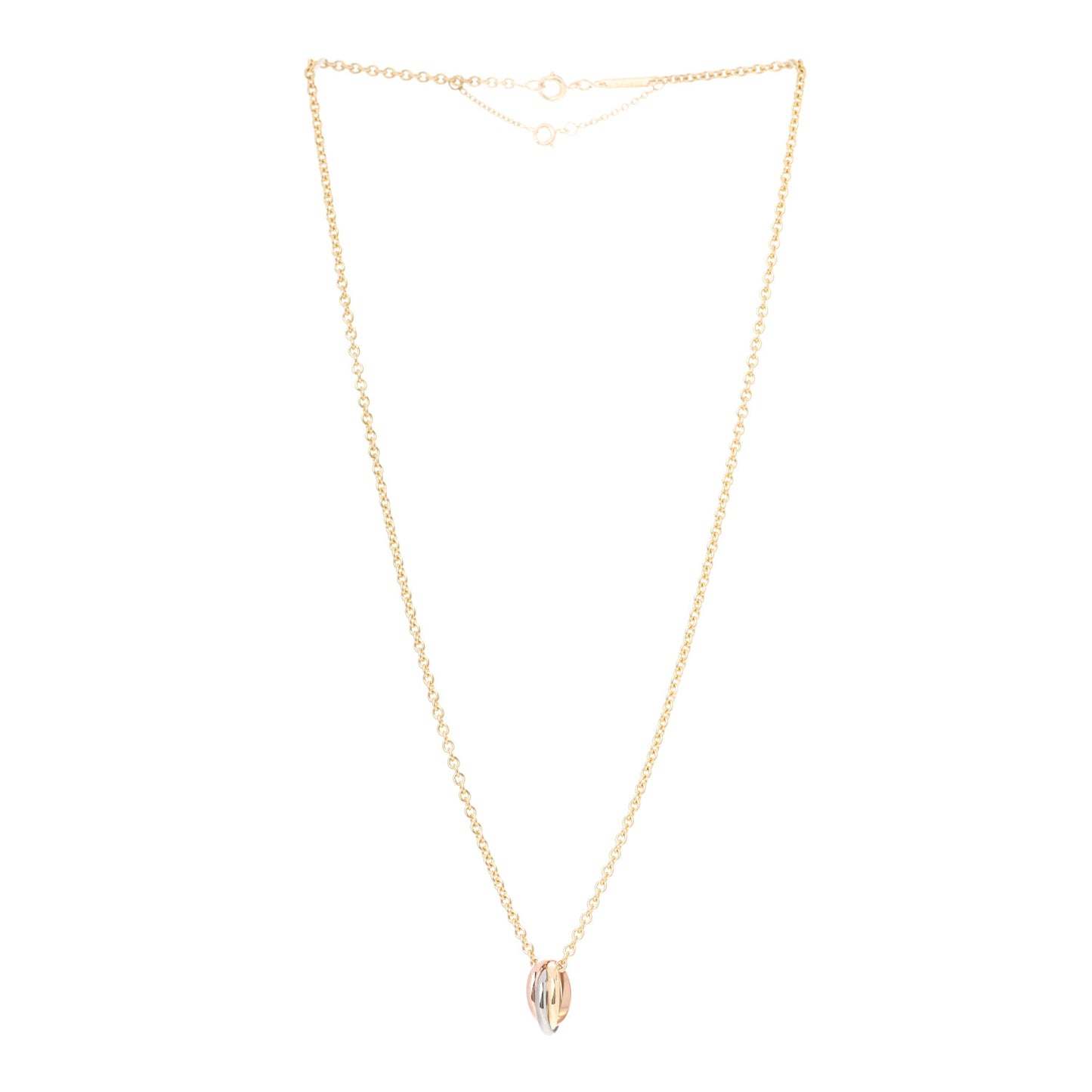18K Pink Yellow White Gold Trinity Pendant Necklace