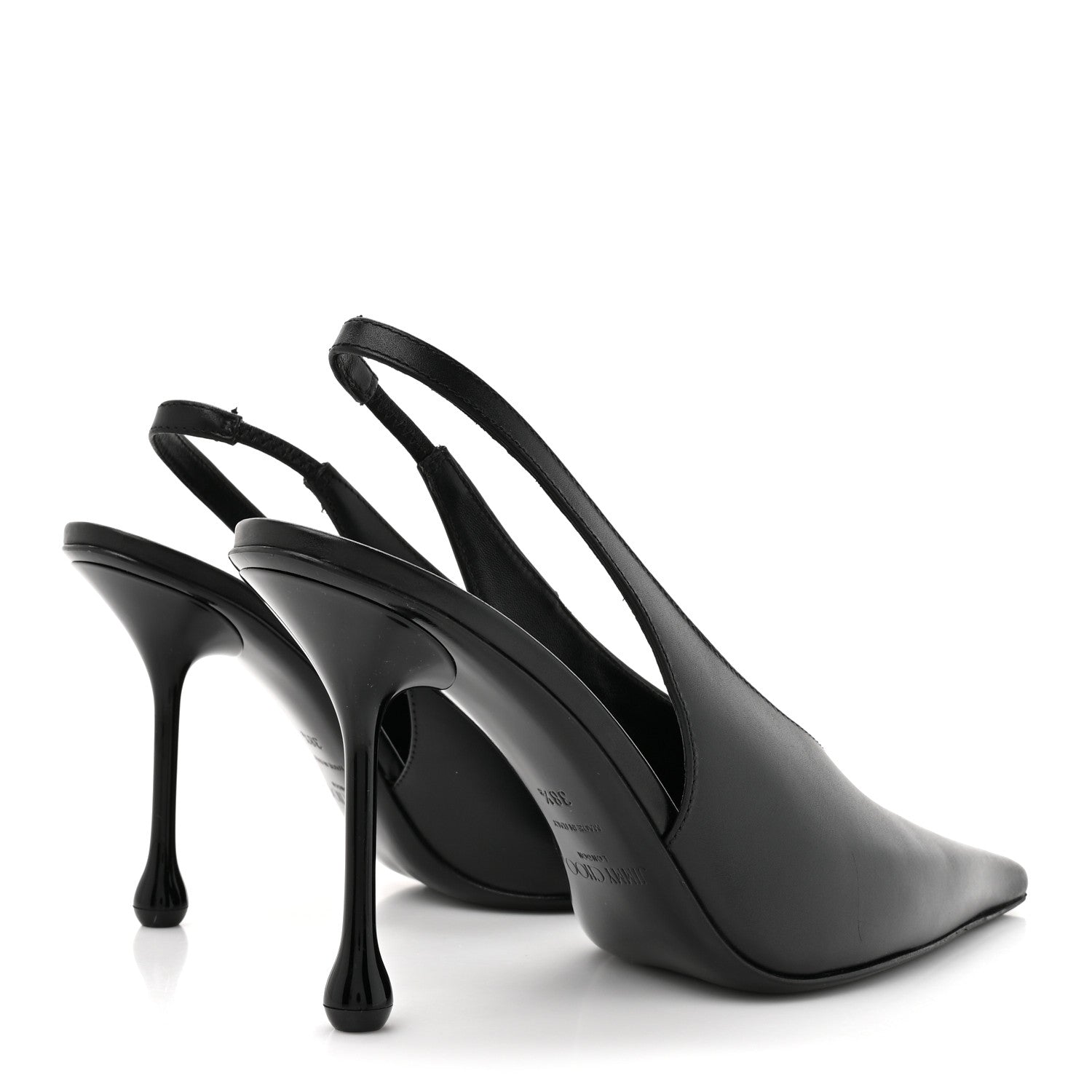 Jimmy Choo Calfskin Isa 95 Slingback Pumps 38.5 Black 5 of 9