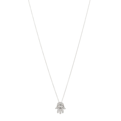 Roberto Coin 18K White Gold Diamond Hamsa Pendant Necklace 1 of 4