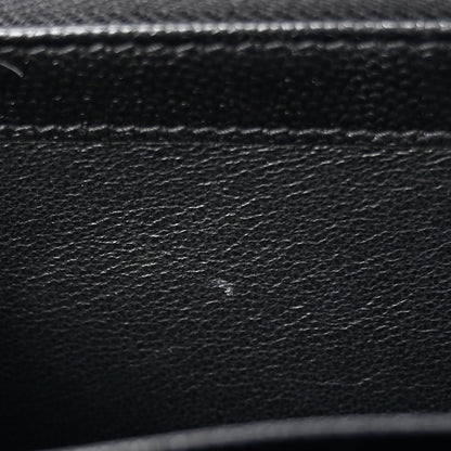 Saint Laurent Grain De Poudre Matelasse Chevron Monogram Flap Wallet Black 7 of 11