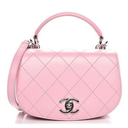 Chanel Calfskin Stitched Ring My Bag Flap Crossbody Pink 1 of 8