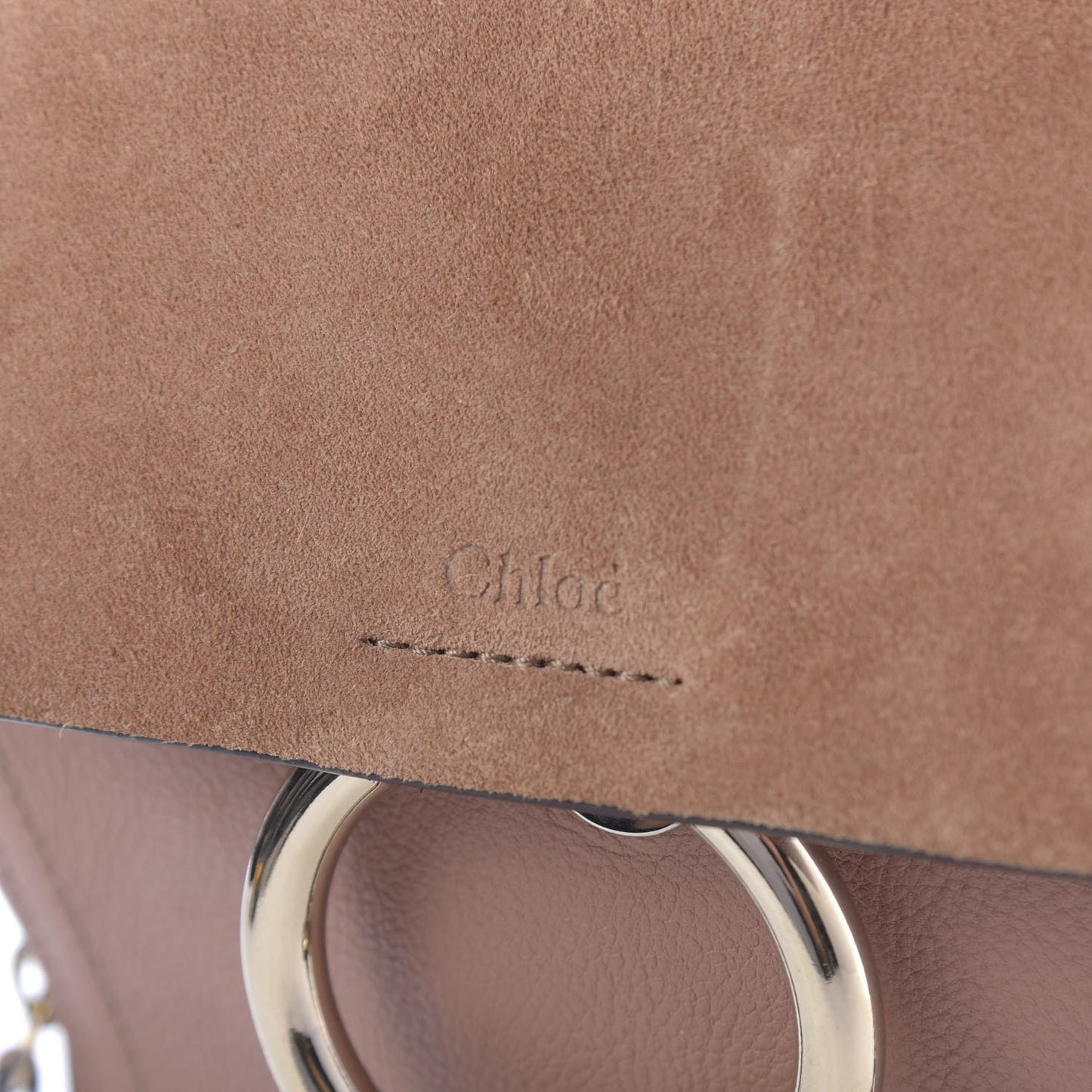Suede Calfskin Small Faye Backpack Nougat