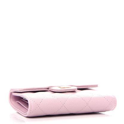 Chanel Caviar Quilted Compact Flap Wallet Light Pink 4 of 9