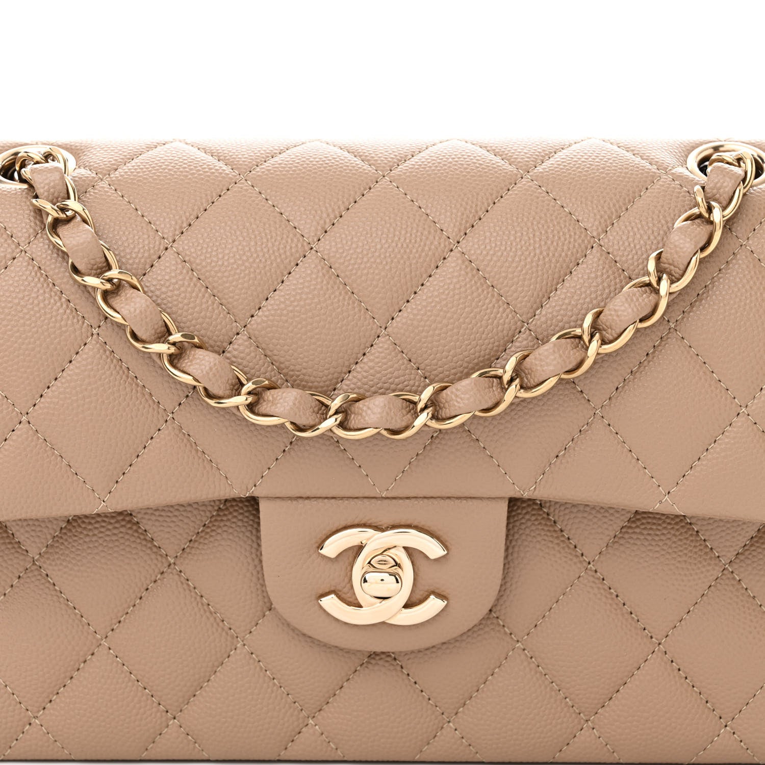 Chanel Caviar Quilted Small Double Flap Dark Beige 8 of 12