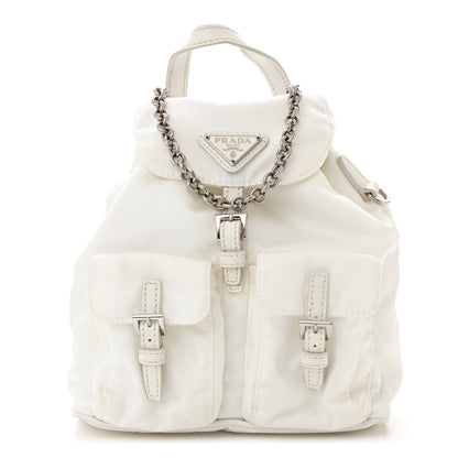 Prada Nylon Vela Mini Crossbody Backpack White 1 of 12