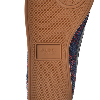 Gucci Lurex Calfskin Web GG Monogram Womens Falacer Sneakers 38 Iridescent Blue Iridescent Red Silver 6 of 10